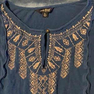Lucky Brand Embroidered Peasant Blouse